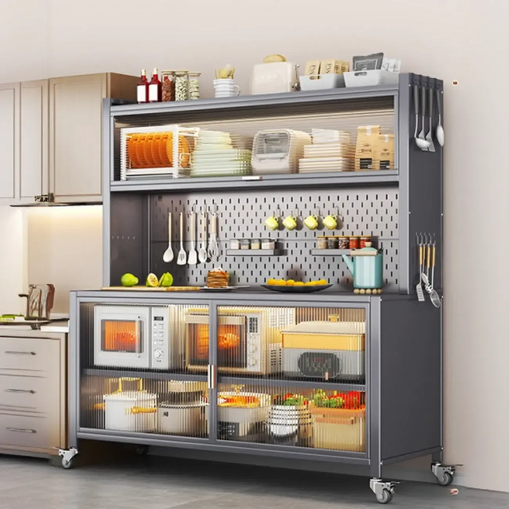 Modern Metal Adjustable Shelving Narrow Sideboard