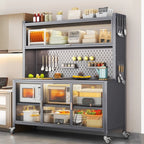 Modern Metal Adjustable Shelving Narrow Sideboard