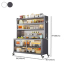 Modern Metal Adjustable Shelving Narrow Sideboard