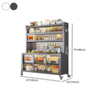 Modern Metal Adjustable Shelving Narrow Sideboard