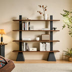 Elegant Ash Wood Open Back Display Vertical Bookcase
