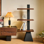 Elegant Ash Wood Open Back Display Vertical Bookcase