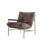 Mid-Century Modern Chenille Metal Frame Accent Chair