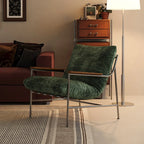 Mid-Century Modern Chenille Metal Frame Accent Chair