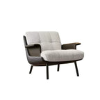Modern Wingback Armrest Accent Chair Cotton Linen Fabric