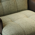 Modern Wingback Armrest Accent Chair Cotton Linen Fabric