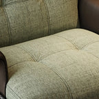 Modern Wingback Armrest Accent Chair Cotton Linen Fabric