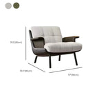 Modern Wingback Armrest Accent Chair Cotton Linen Fabric