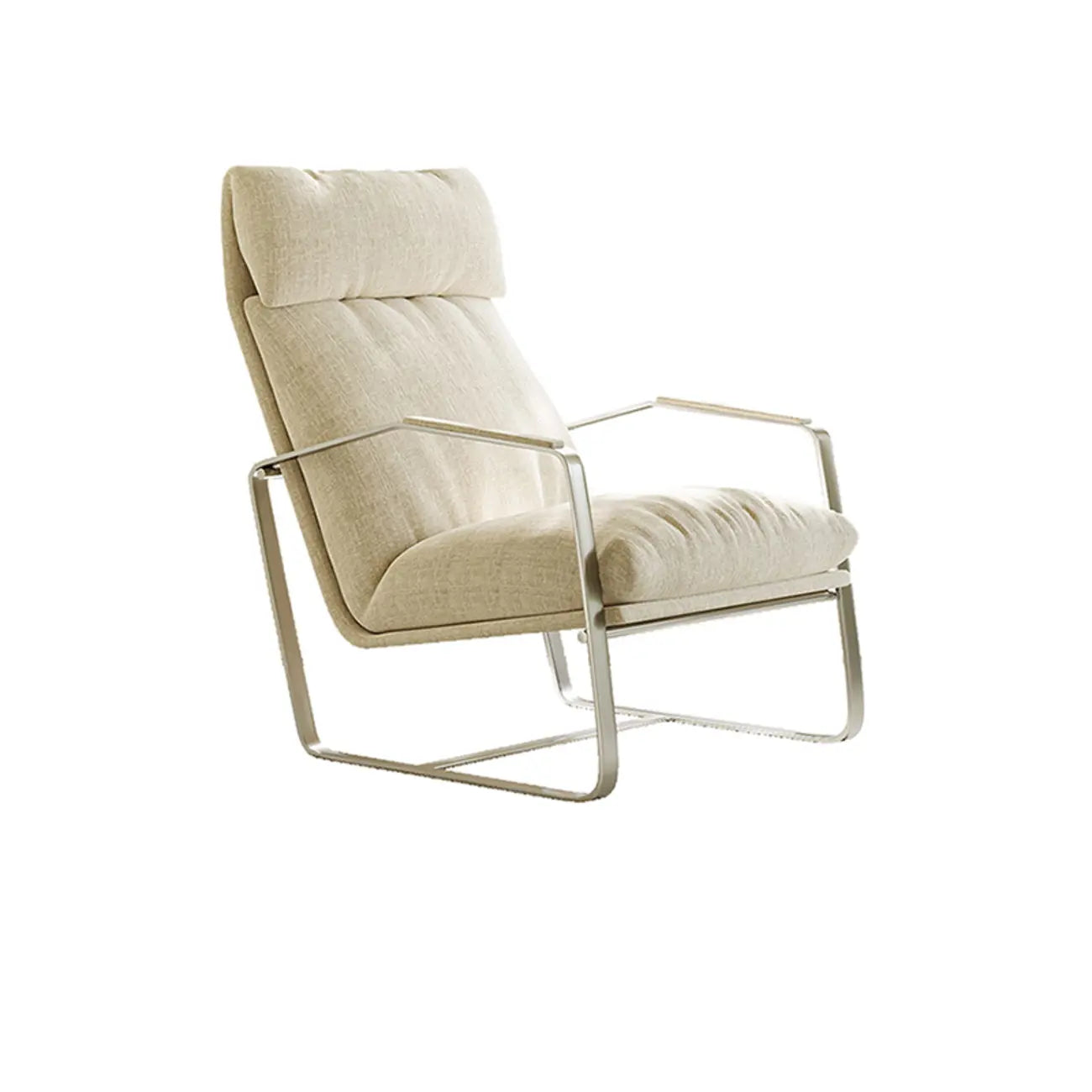 Modern Chenille High-Back Accent Chair With Arms