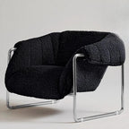 Simple Modern Sherpa Accent Chair with Arms