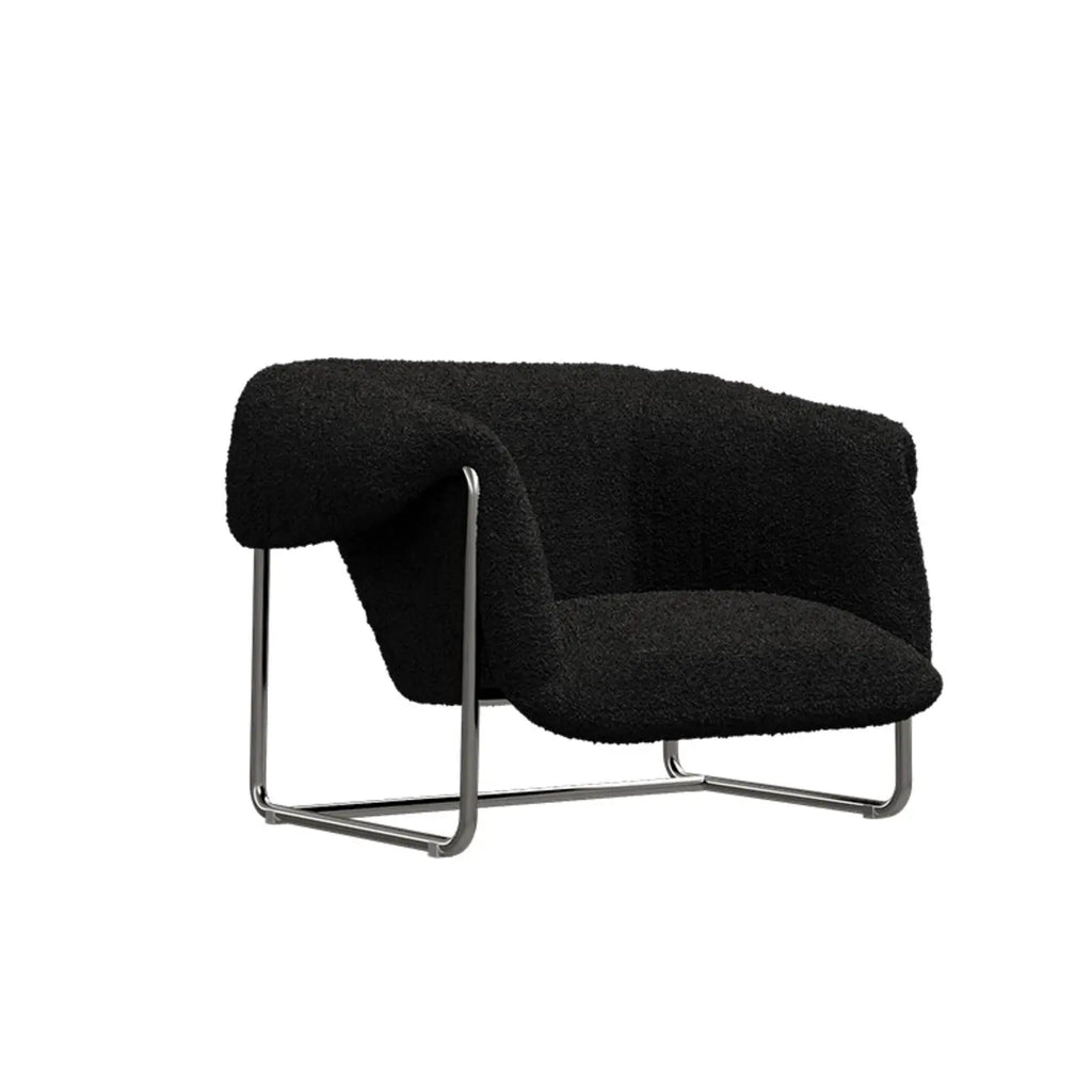 Simple Modern Sherpa Accent Chair with Arms