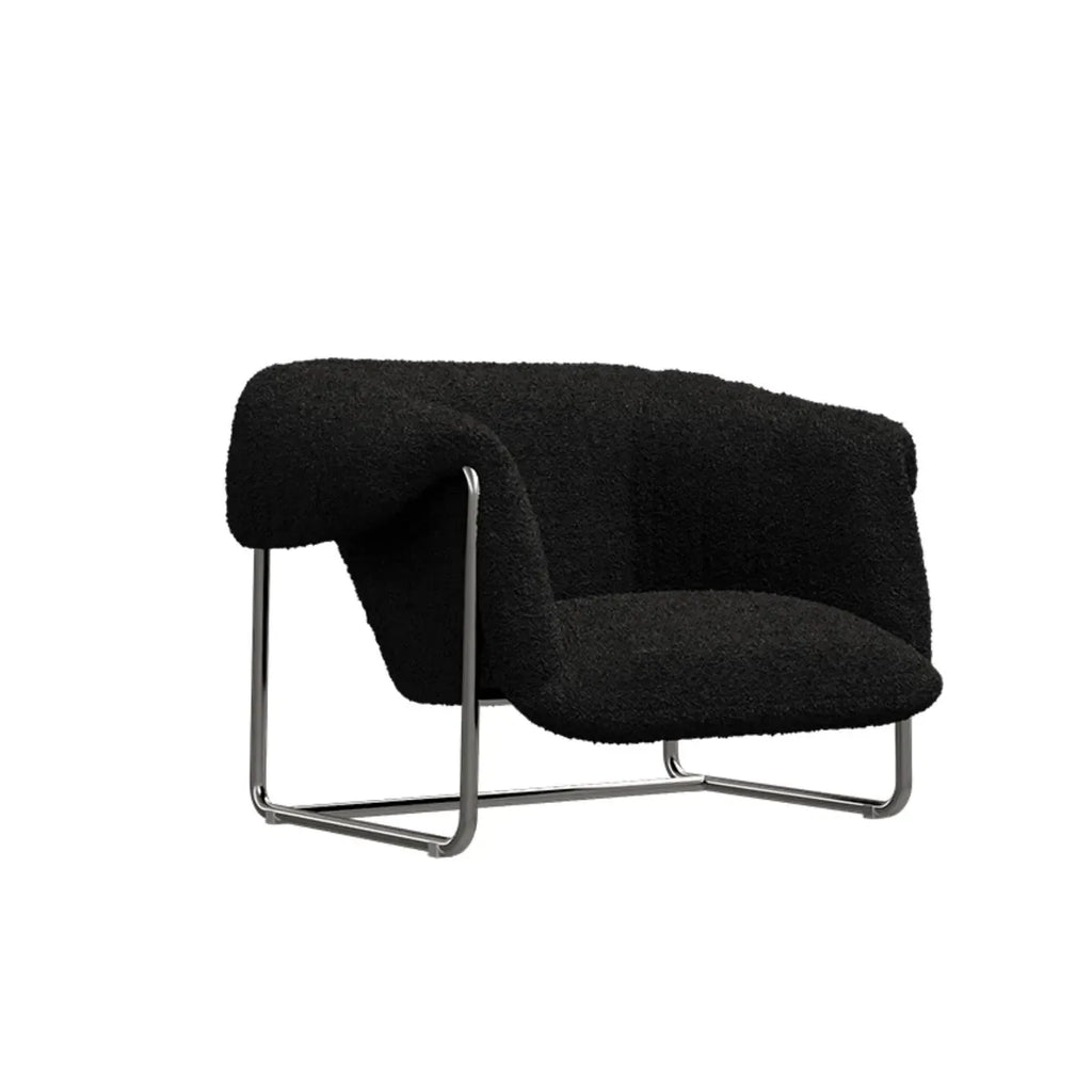 Simple Modern Sherpa Accent Chair with Arms
