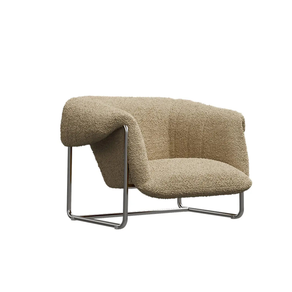 Simple Modern Sherpa Accent Chair with Arms