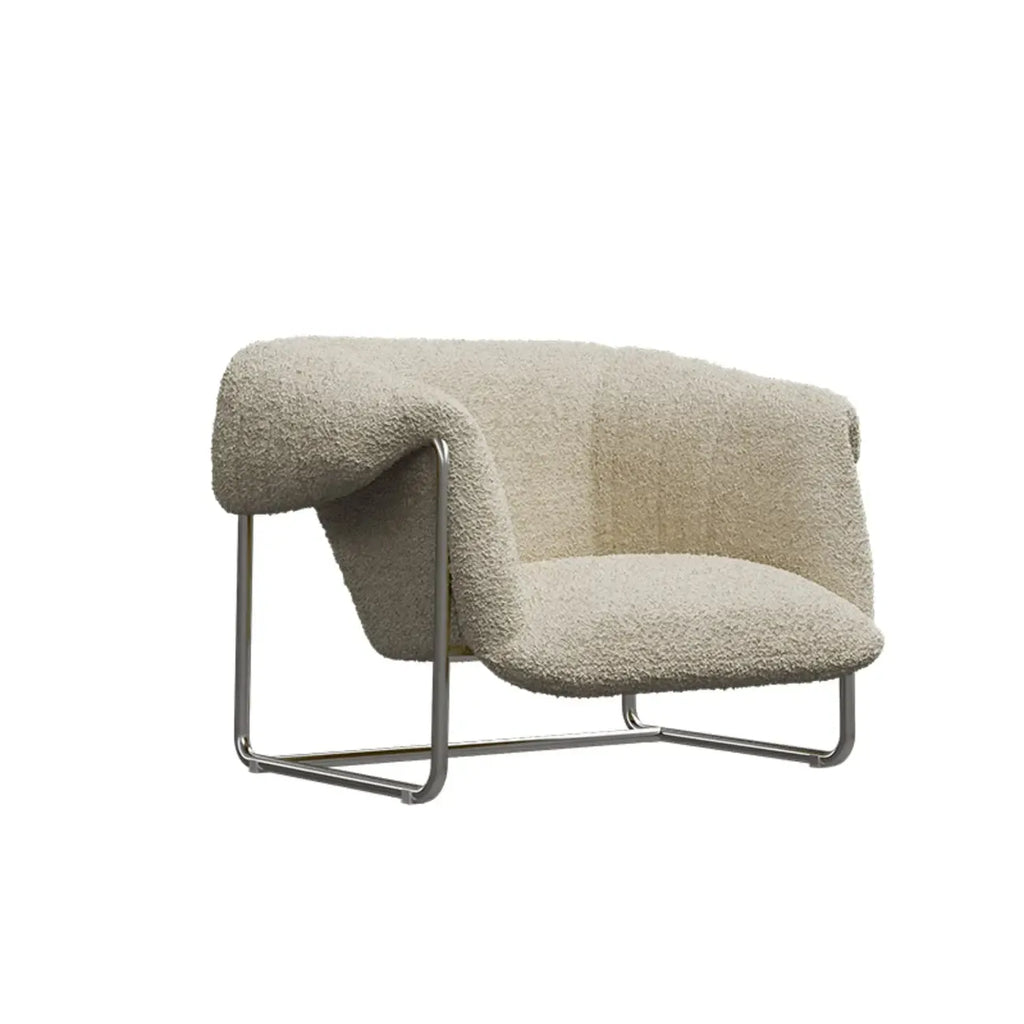 Simple Modern Sherpa Accent Chair with Arms