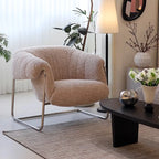 Simple Modern Sherpa Accent Chair with Arms