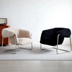 Simple Modern Sherpa Accent Chair with Arms