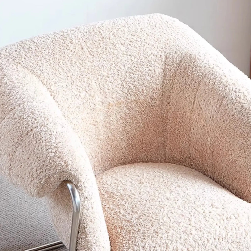 Simple Modern Sherpa Accent Chair with Arms