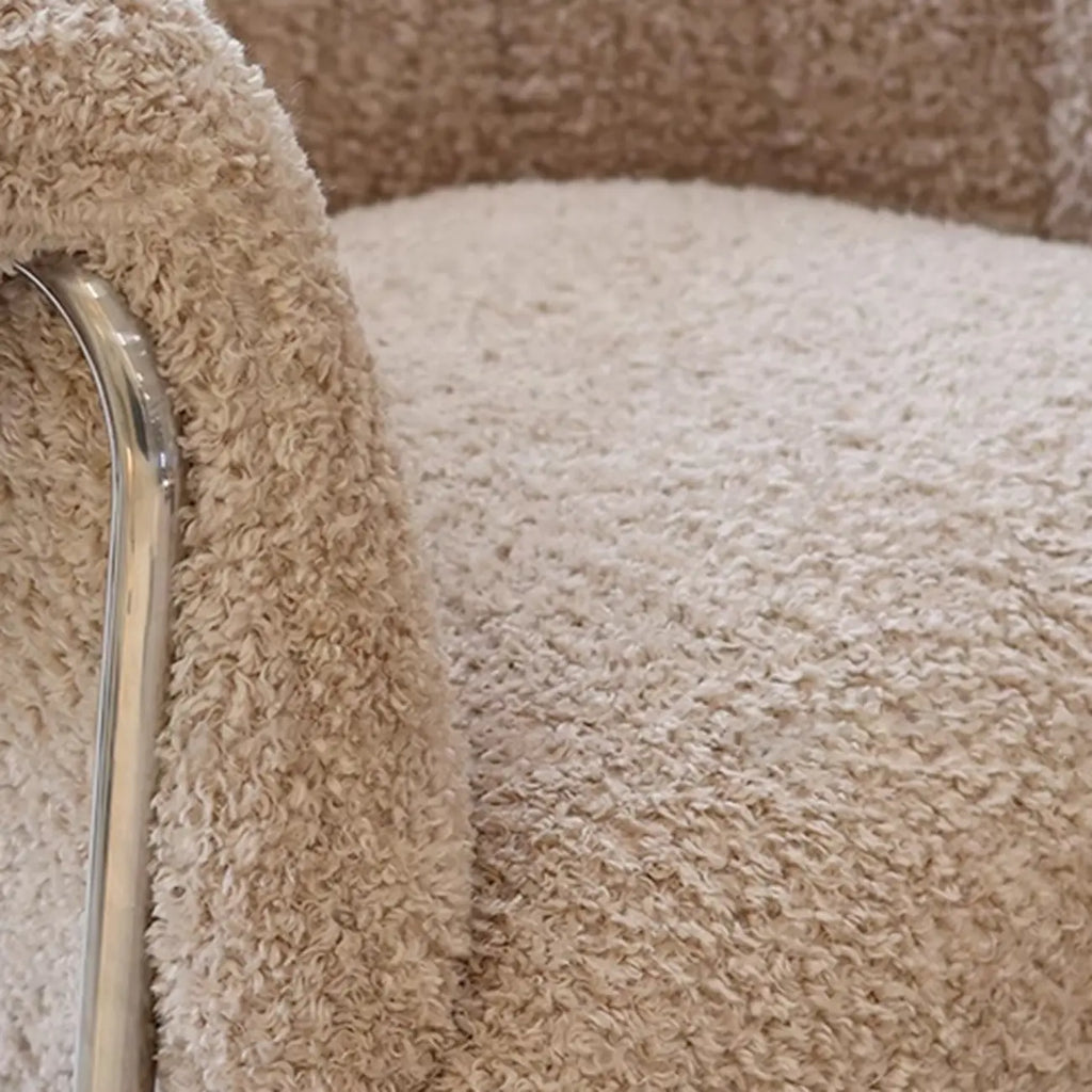 Simple Modern Sherpa Accent Chair with Arms