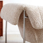 Simple Modern Sherpa Accent Chair with Arms