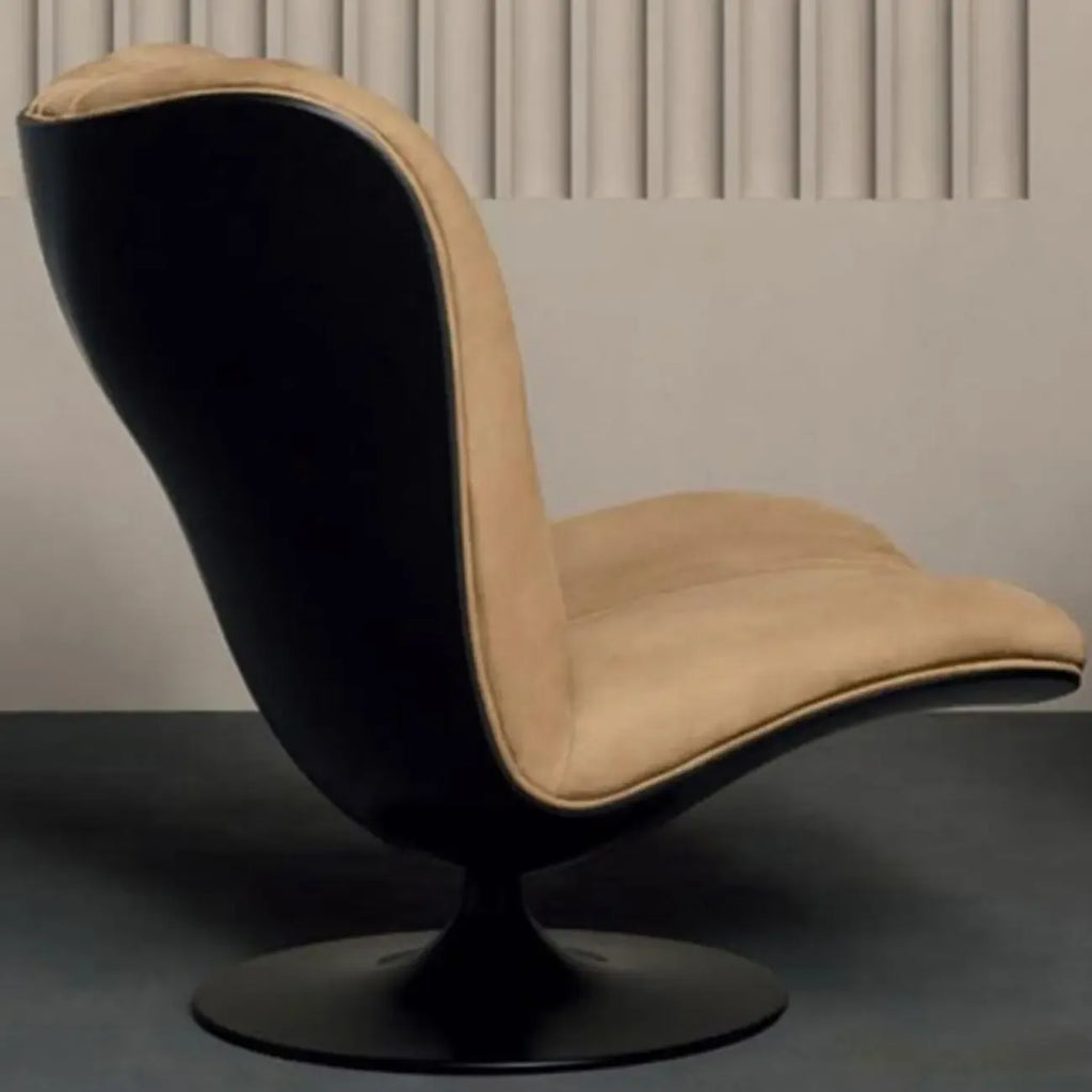 Swivel High-Back Tech Cloth Armless Accent Chair