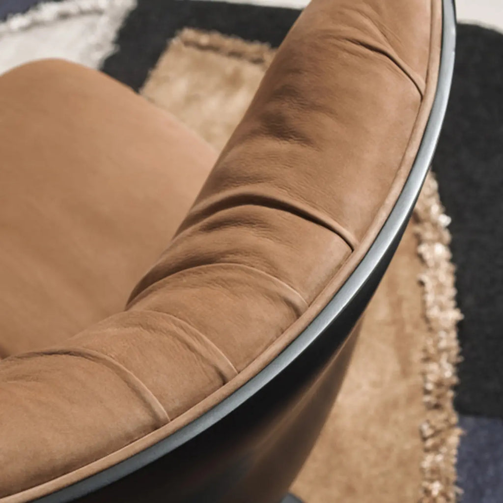 Swivel High-Back Tech Cloth Armless Accent Chair
