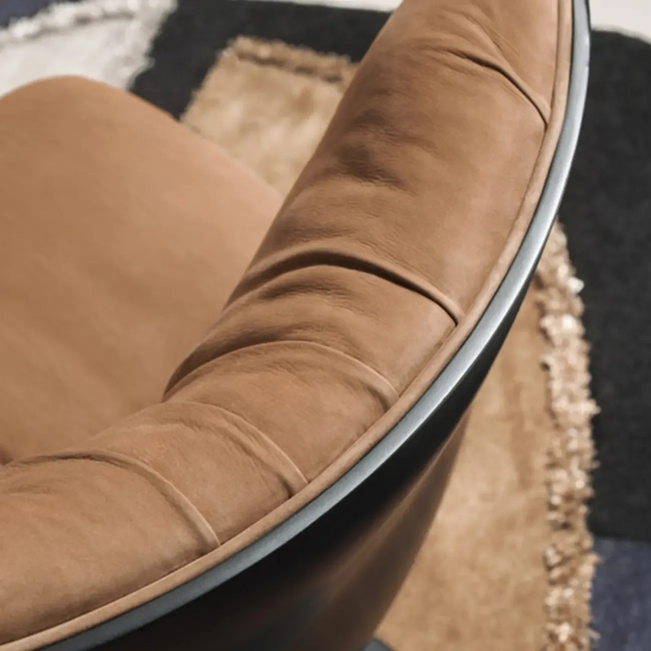 Swivel High-Back Tech Cloth Armless Accent Chair