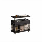 Black Lift Top Storage Rolling Coffee Table For Living Room