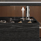 Black Lift Top Storage Rolling Coffee Table For Living Room
