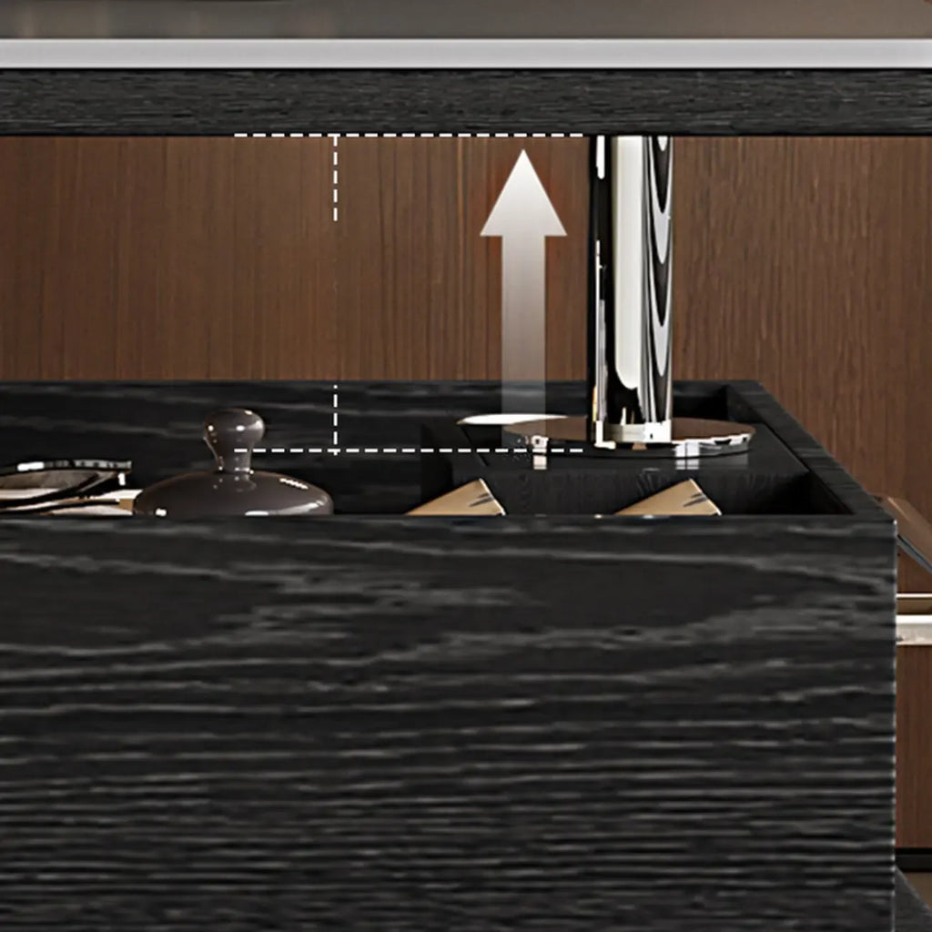 Black Lift Top Storage Rolling Coffee Table For Living Room