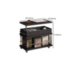 Black Lift Top Storage Rolling Coffee Table For Living Room