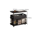 Black Lift Top Storage Rolling Coffee Table For Living Room