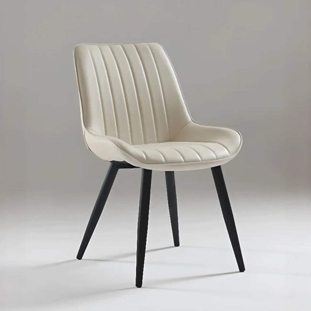 Minimalist Low Back Trufted Leather Upholstered Dining Chair