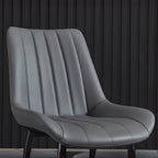 Minimalist Low Back Trufted Leather Upholstered Dining Chair