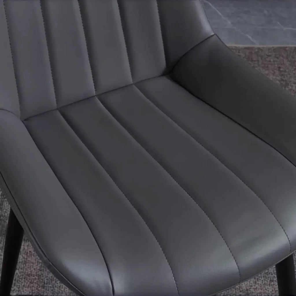 Minimalist Low Back Trufted Leather Upholstered Dining Chair