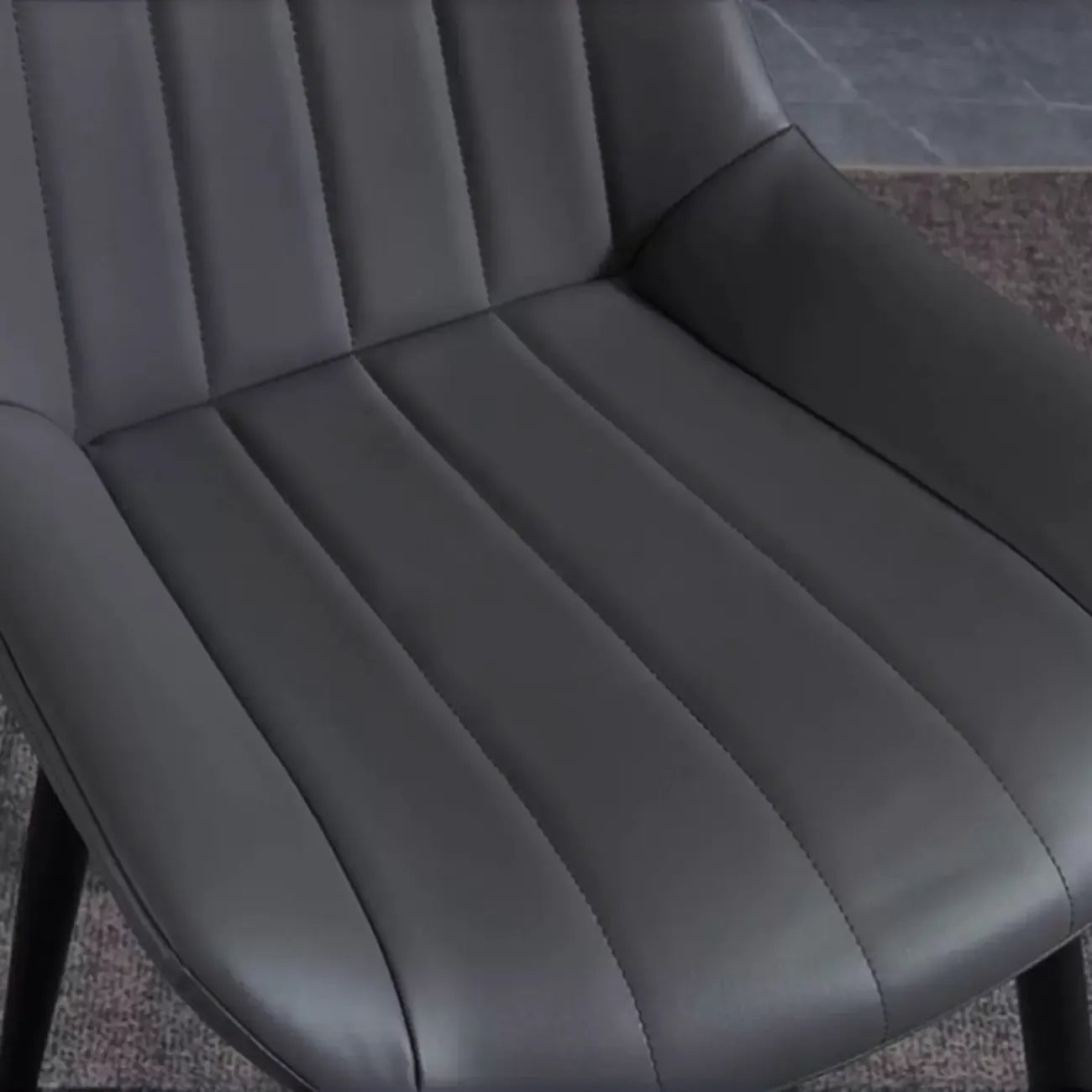 Minimalist Low Back Trufted Leather Upholstered Dining Chair