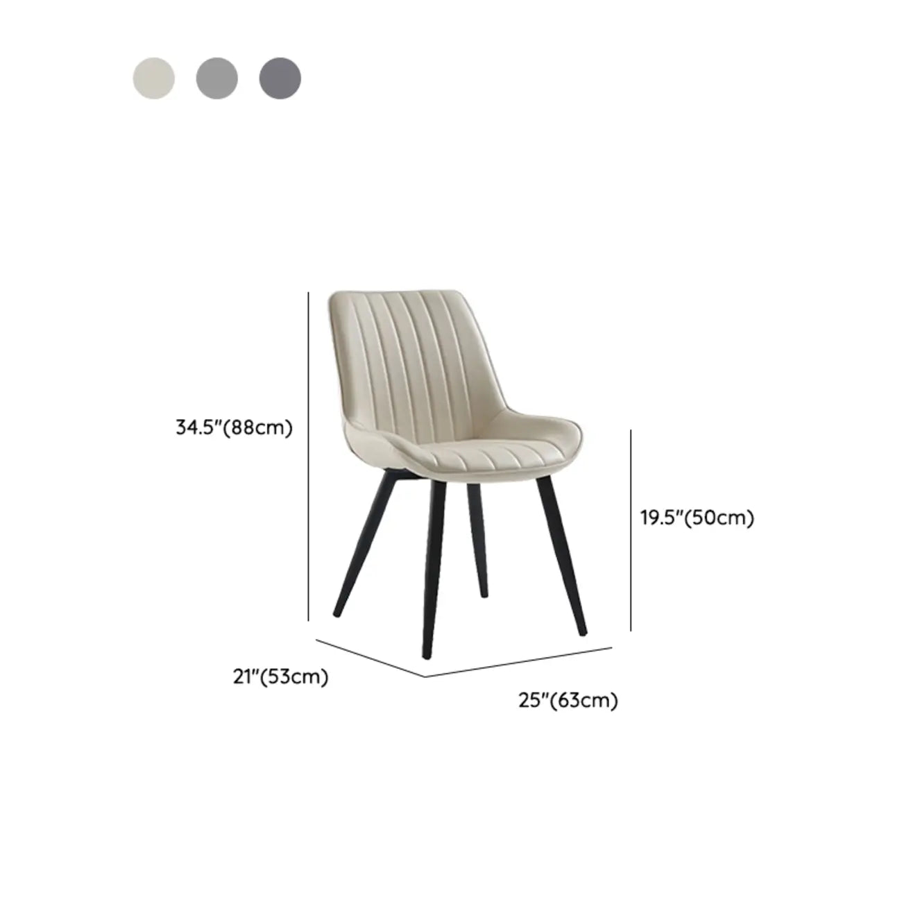 Minimalist Low Back Trufted Leather Upholstered Dining Chair