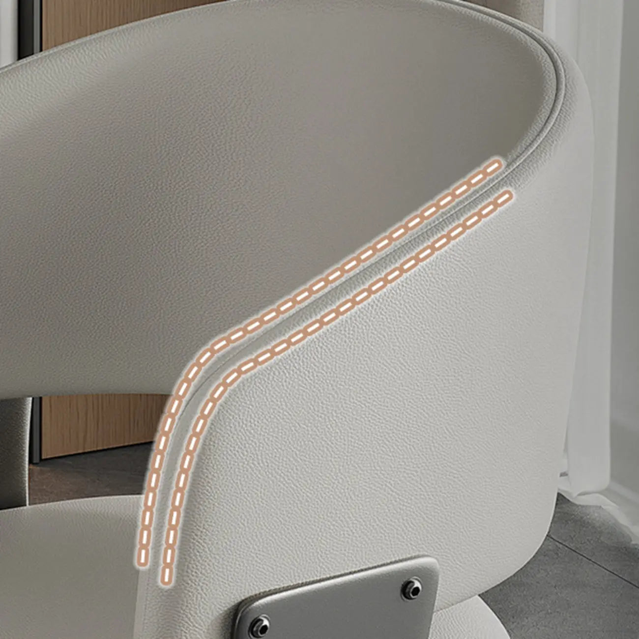 Modern Glam Leather Upholstered Dining Chair