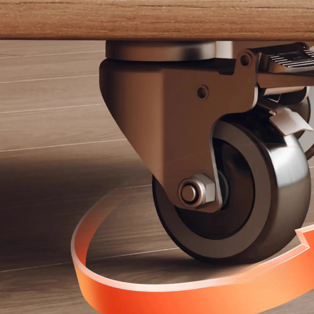 Natural Foldable Top Wood Storage Mobile Side Table