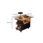 Natural Foldable Top Wood Storage Mobile Side Table