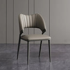 Modern Faux Leather Curved Back Armless Dining Chair