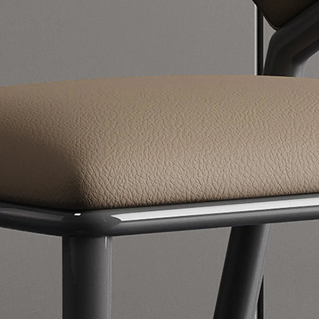 Modern Faux Leather Curved Back Armless Dining Chair