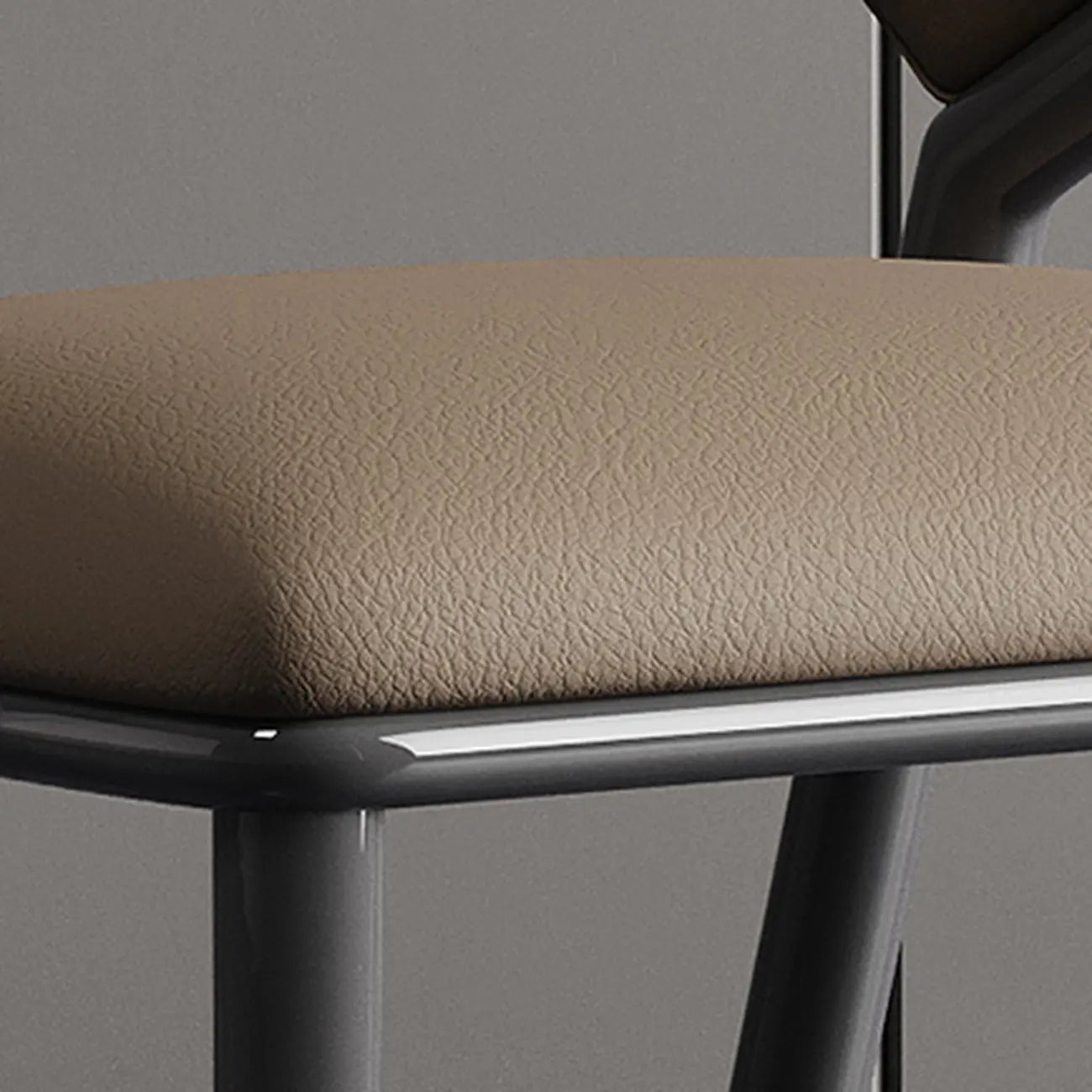 Modern Faux Leather Curved Back Armless Dining Chair