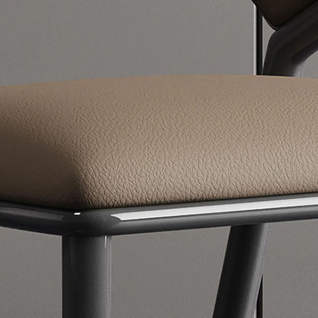 Modern Faux Leather Curved Back Armless Dining Chair