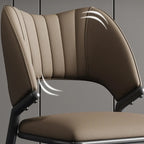 Modern Faux Leather Curved Back Armless Dining Chair