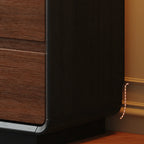 Art Deco Inspired Wood Dresser with Geometric Carvings