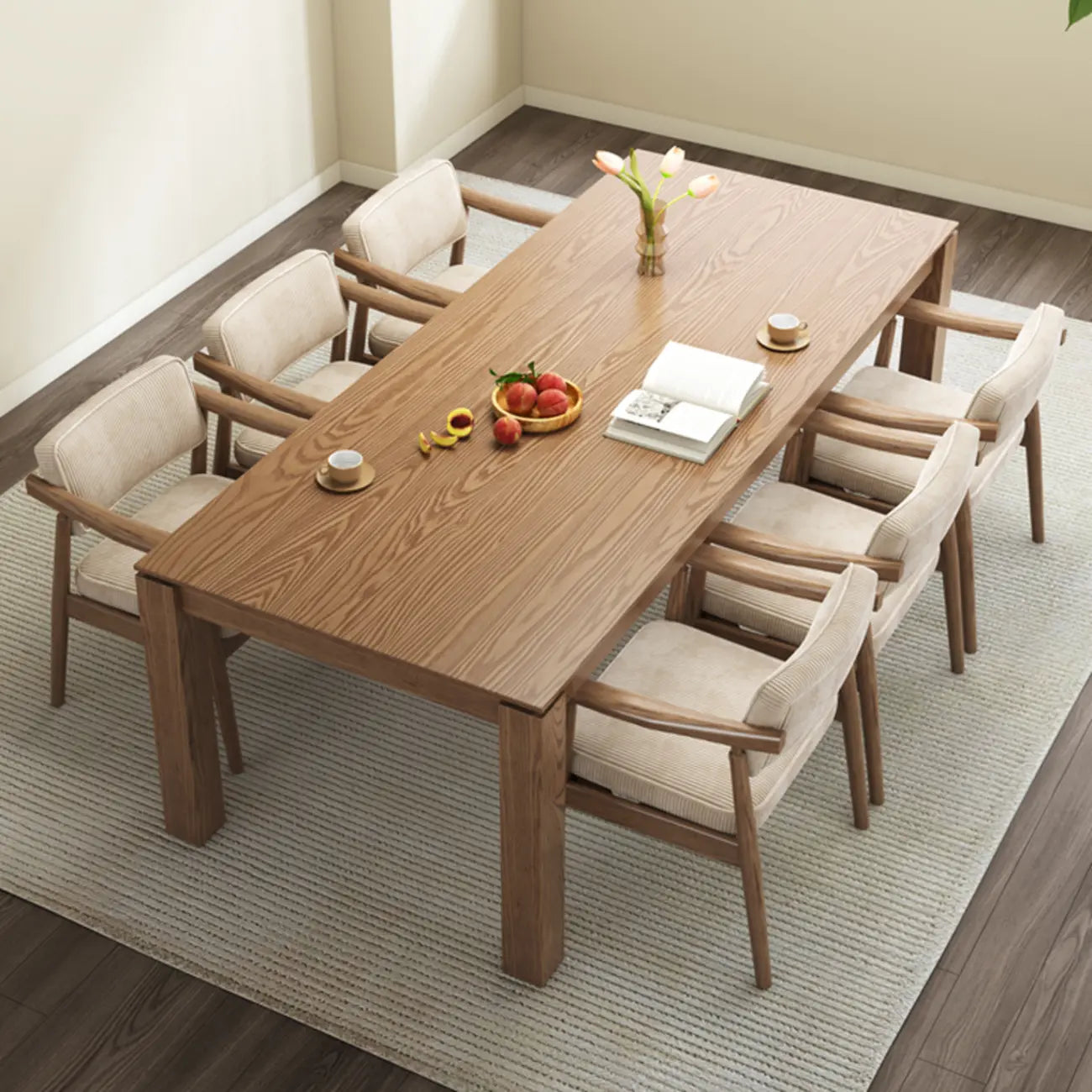 Scandinavian Modern Solid Wood Upholstered Dining Chair