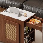 Multifunctional Sintered Stone Top Wheeled Cart Side Table