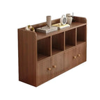 Brown Modern Wood Horizonal Cube Bookcase with Storage