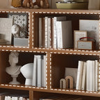 Brown Modern Wood Horizonal Cube Bookcase with Storage