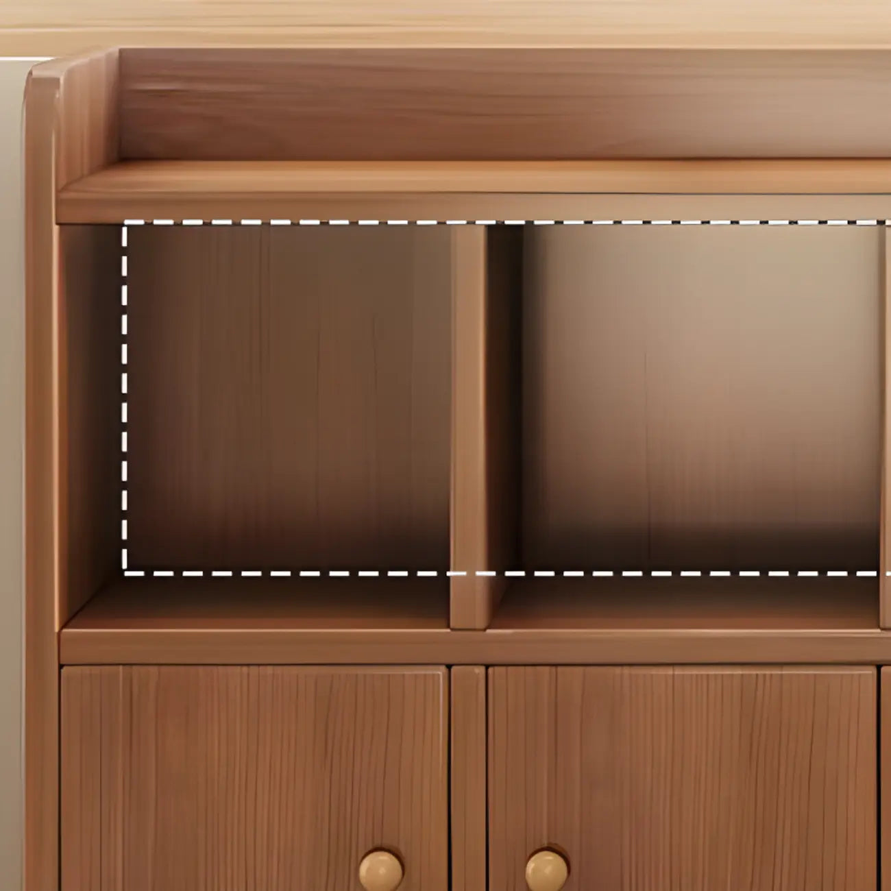 Brown Modern Wood Horizonal Cube Bookcase with Storage